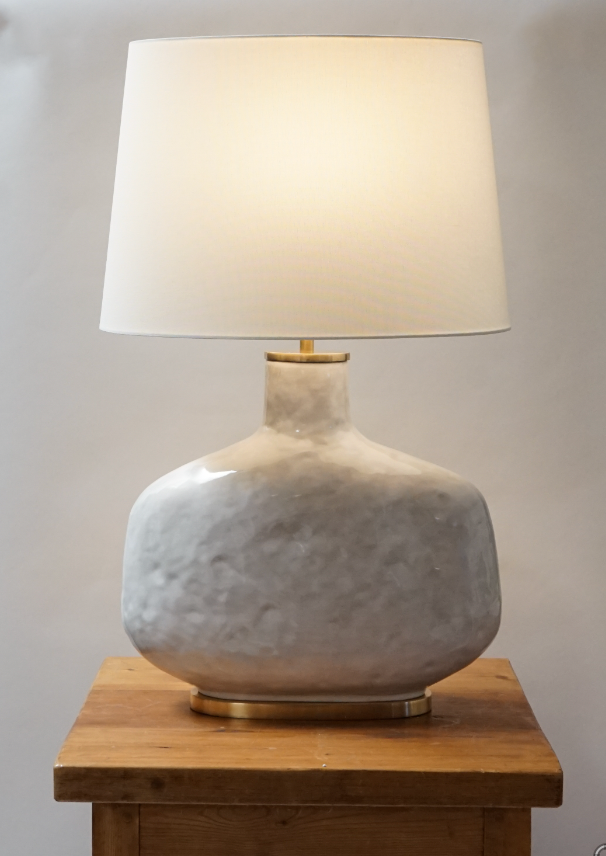 Antiqued White Ceramic Table Lamp