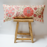 109. Handmade Vintage Suzani  Textile Lumbar Pillow