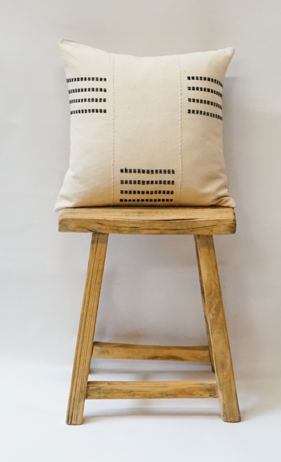 115. Handmade Vintage Stitched Textile Pillow