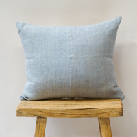 116. Petite Handmade Blue Linen Accent Pillow