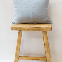 116. Petite Handmade Blue Linen Accent Pillow