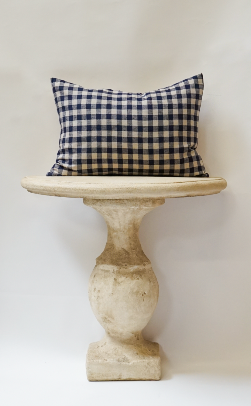 230. Handmade Check Lumbar Pillow