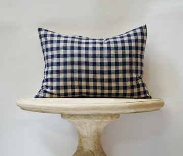 230. Handmade Check Lumbar Pillow