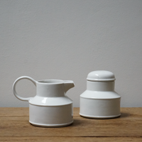 Ceramic Creamer and Sugar Jar Set
