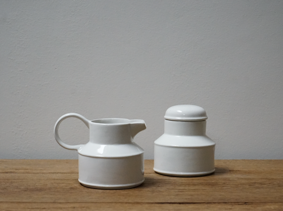 Ceramic Creamer and Sugar Jar Set