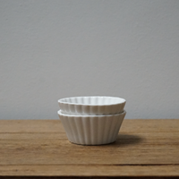 White Glazed Scallop Ramekin (set of two)