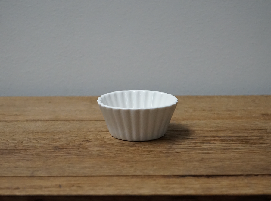 White Glazed Scallop Ramekin (set of two)