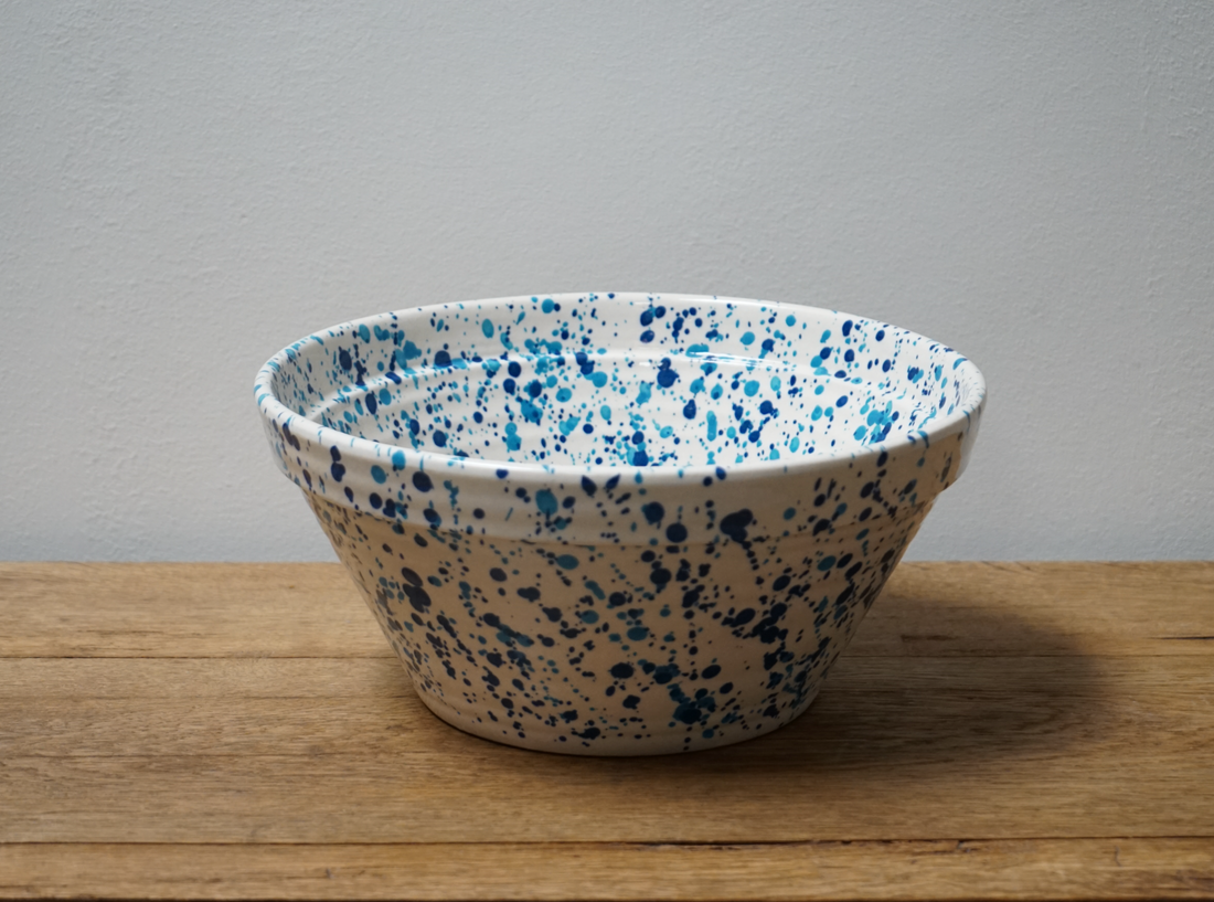 Blue Speckled Serving Bowl