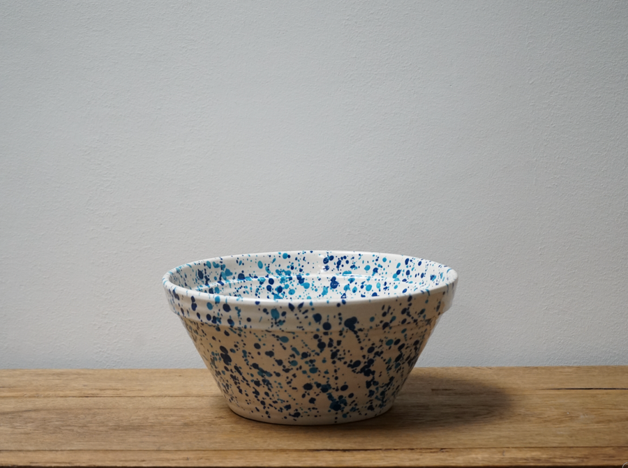 Blue Speckled Serving Bowl