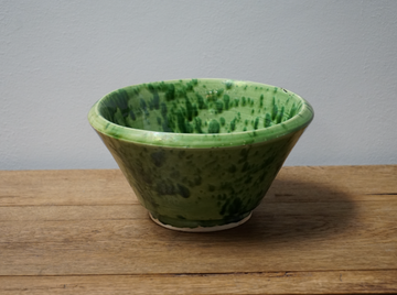 Vintage Ceramic Green Splatter Bowl