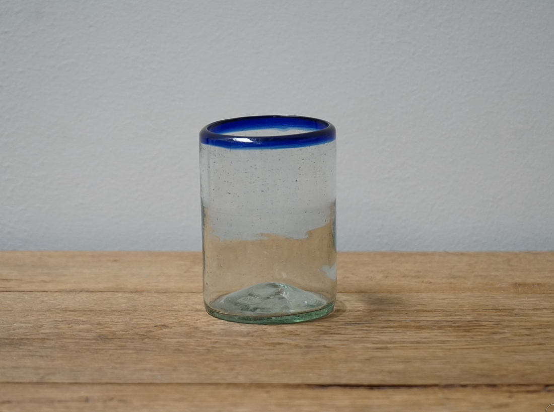 Glass with Blue Rim