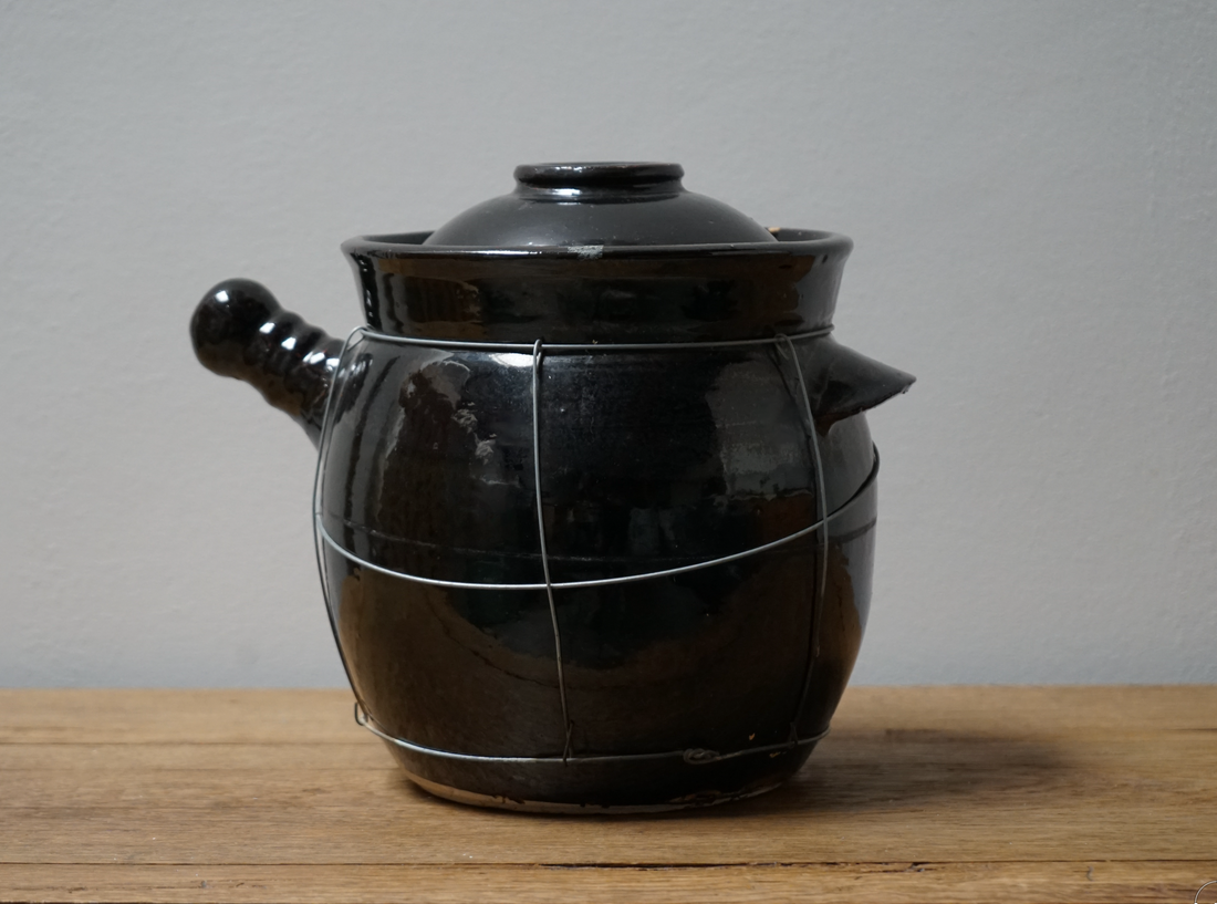 Vintage Glazed French Crock w/ Lid