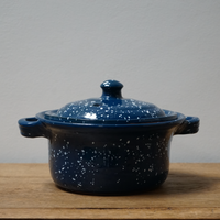 Blue Mexican Lidded Pot with Handles