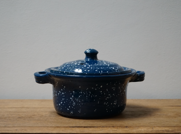 Blue Mexican Lidded Pot with Handles