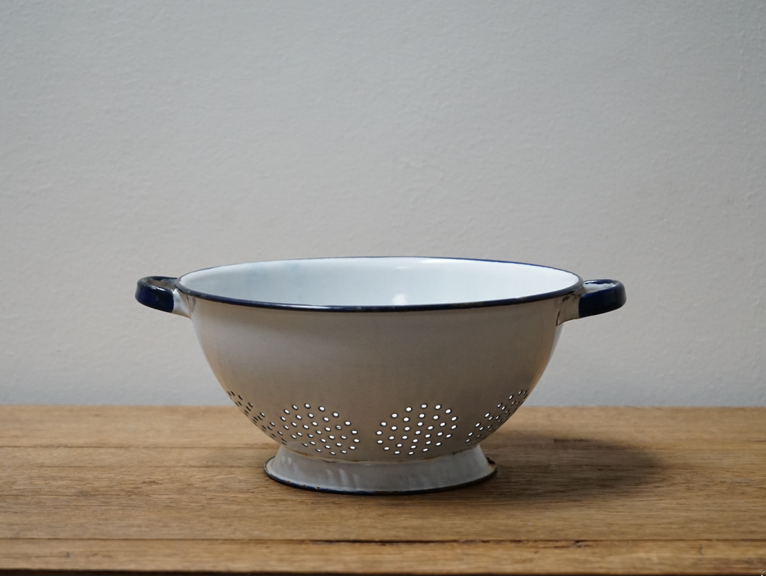 Vintage Painted Steel Colander