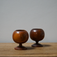 Vintage Wooden Goblet Pair