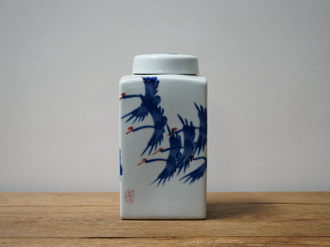 Red Crowned Crane Jar (large)