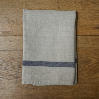 Linen Lined Gray and Blue Stripe Kitchen Cloth (set of 2)