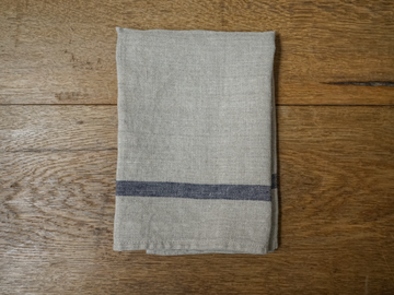 Linen Lined Gray and Blue Stripe Kitchen Cloth (set of 2)