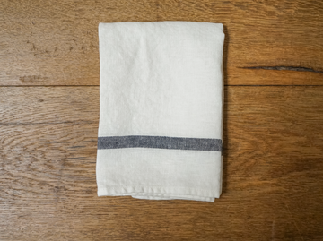 Linen Lined Blue Stripe Kitchen Cloth (set of 2)