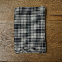 Black and Neutral Checkered Linen Napkin