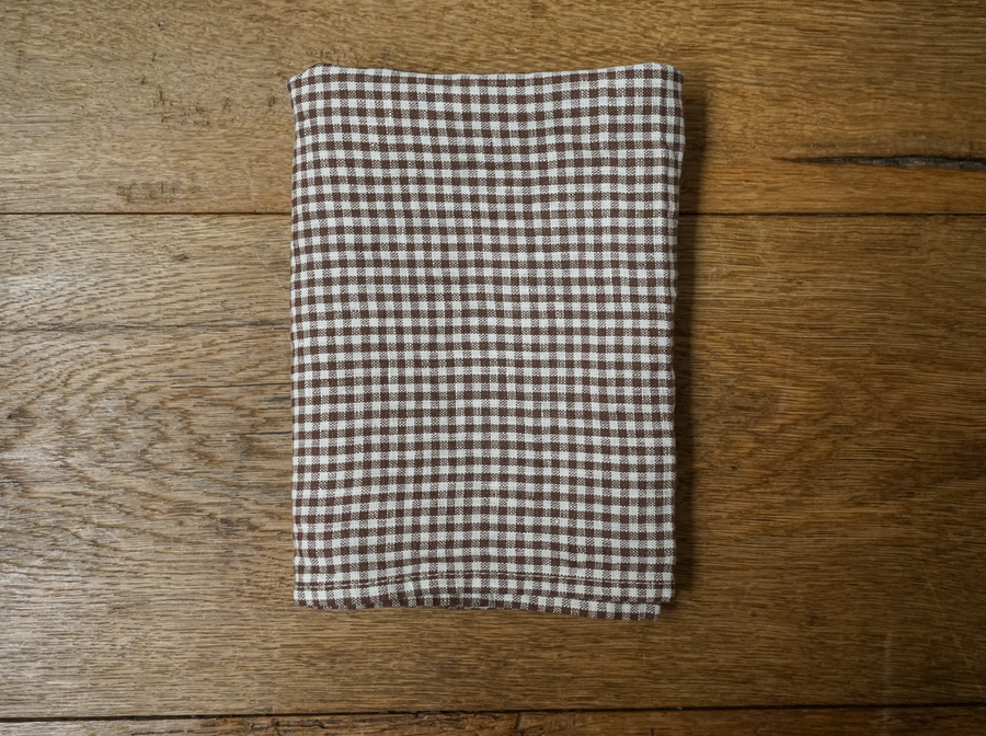 Brown Check Linen Napkin