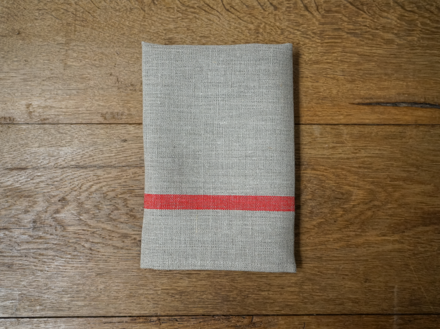 Linen Lined Red Stripe Kitchen Cloth (set of 2)