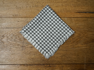 Grey and White Checked Napkins (Set of 4)