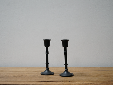 Matte Black Candlestick - short