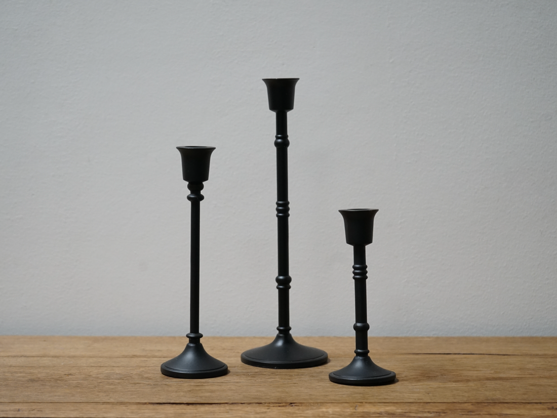 Matte Black Candlestick - short