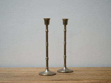 Aged Brass Candlestick - tall