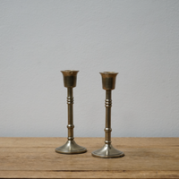 Aged Brass Candlestick - short