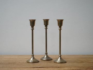 Aged Brass Candlestick - medium