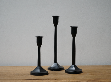 Iron Candlesticks - set of 3