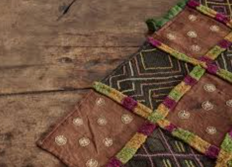 Vintage Green and Purple Kuba Runner