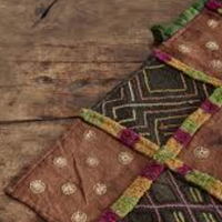 Vintage Green and Purple Kuba Runner