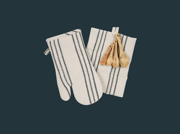 Baking Gift Set: Oven Mitt, Pot Holder & Mini Wooden Spoons