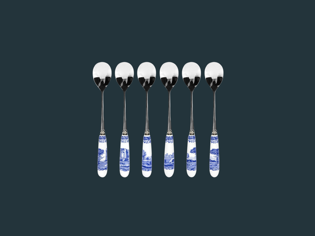 Spode Blue Italian Set of 6 Teaspoons