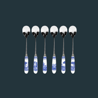 Spode Blue Italian Set of 6 Teaspoons