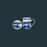 Blue Italian Spode Mug & Coaster Set (set of 2)