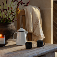 White Enamel Coffee Pot