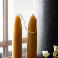 Organic Beeswax Stubby Tapered Candles