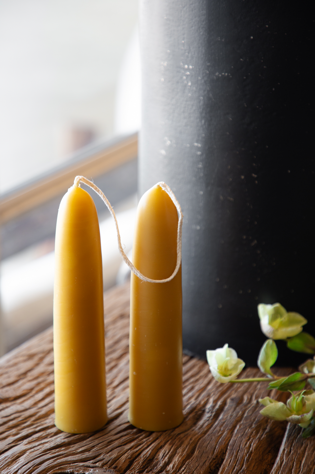 Organic Beeswax Stubby Tapered Candles