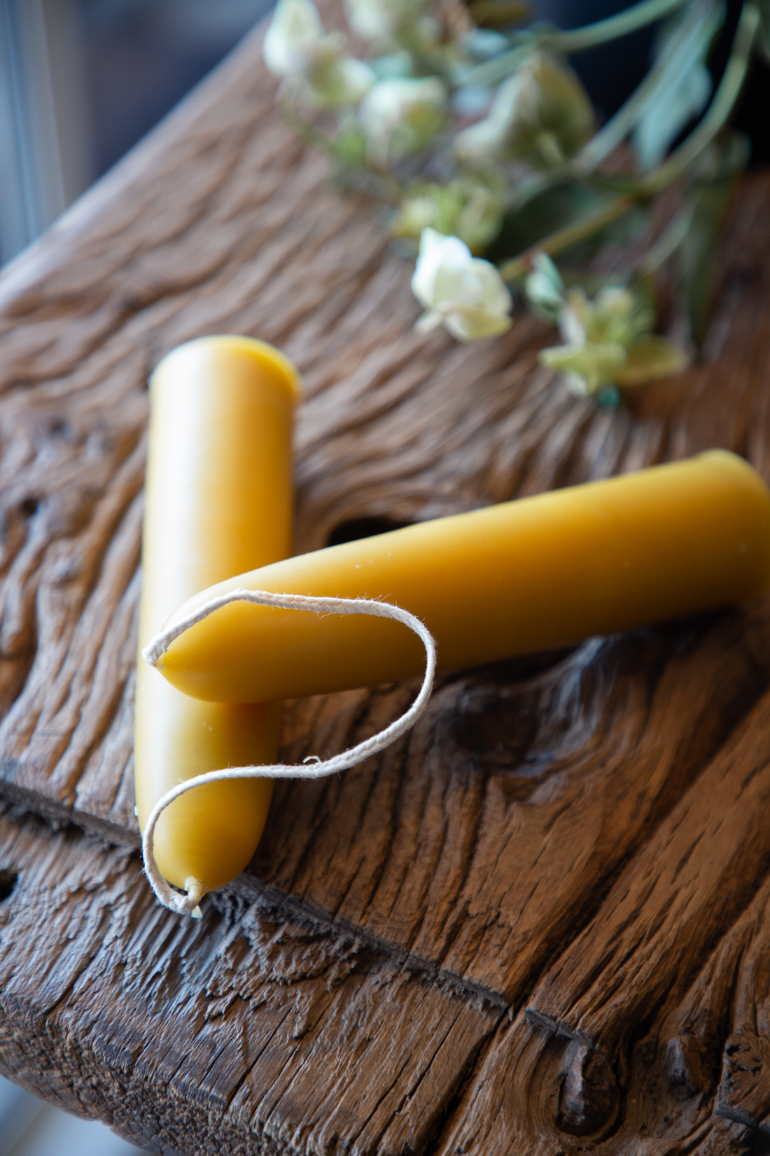 Organic Beeswax Stubby Tapered Candles