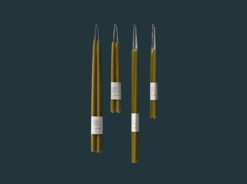 Organic Beeswax Hand Dipped Tapered Candles - Green Tea