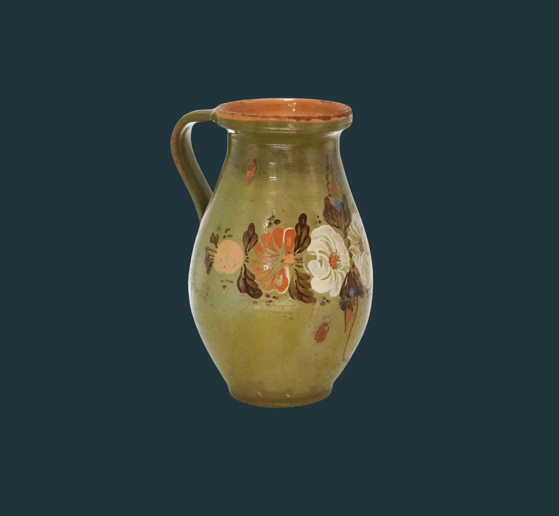 34. Hand Painted Antique Hungarian Pitcher
