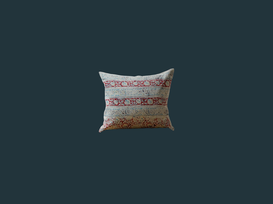 101. Handmade Block Print Small Lumbar Pillow