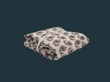 Paisley Block Printed Linen Duvet and Shams