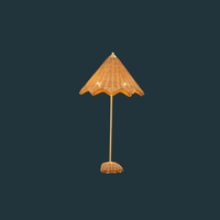 Handwoven Rattan Wicker Parasol Table Lamps