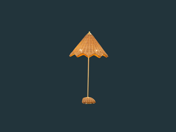 Handwoven Rattan Wicker Parasol Table Lamps